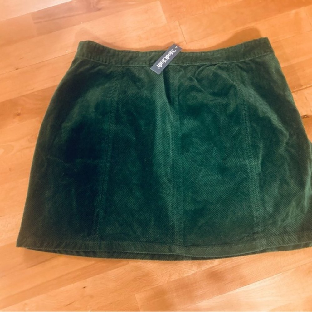 ModCloth Dark Green Corduroy A-Line Mini Skirt